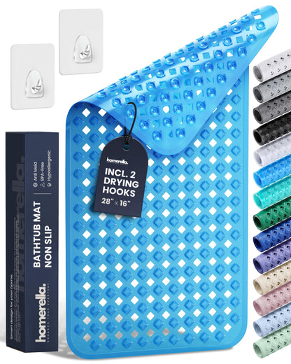 homerella Bathtub Mat Non Slip 35x16 Shower Mat Non Slip Anti Mold BPA Free
