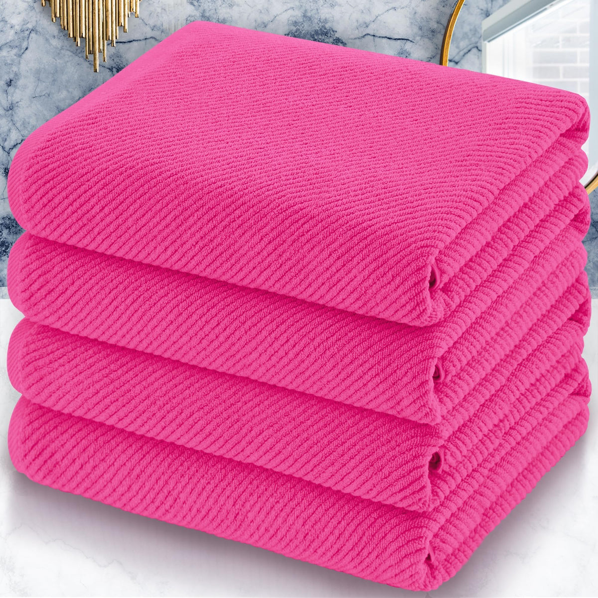 VOOVA & MOVAS 6PC Towel Set, 100% Cotton, Aqua Teal
