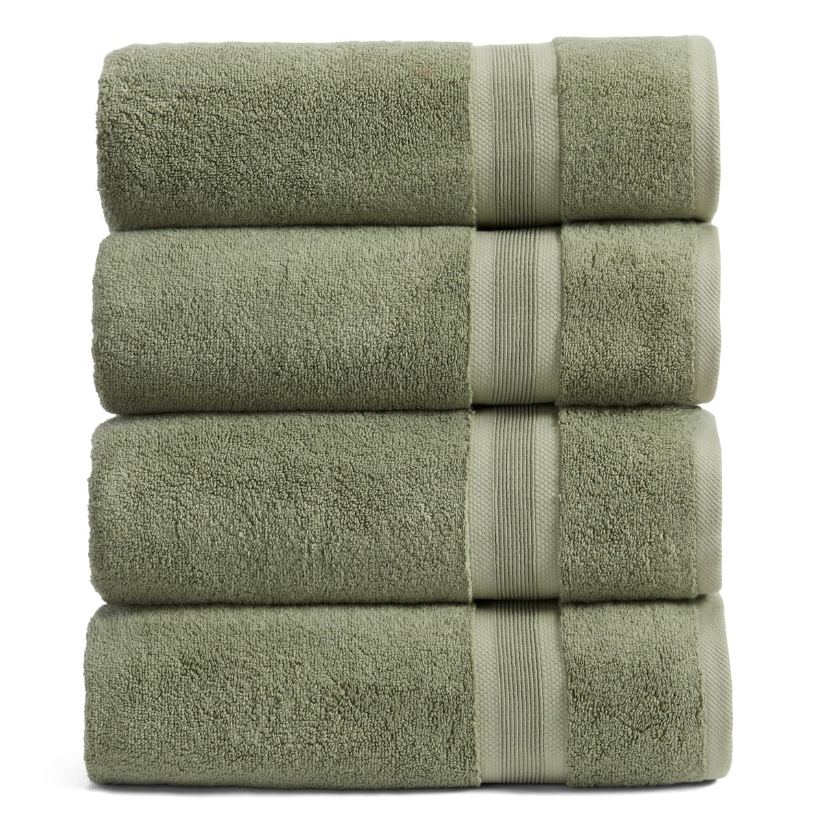 Springtree Home Luxury Bamboo Rayon Plush Bath Towel Set | 4-Pack | White