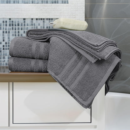 Tens Towels 4 Piece Bath Towels 27x54 Inches, Dark Grey