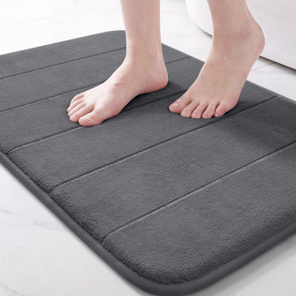 Yimobra Memory Foam Bath Mat, Super Soft & Absorbent Bathroom Rug, Grey