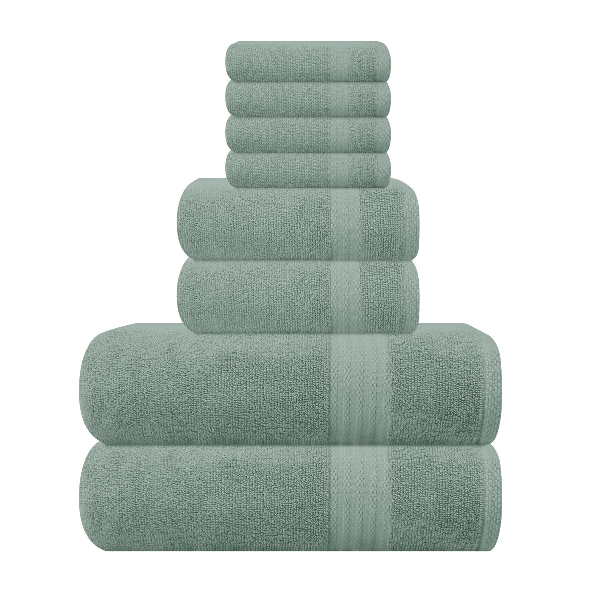 GLAMBURG Ultra Soft 8-Piece Towel Set - 100% Pure Ringspun Cotton, Contains 2 Oversized Bath Towels 27x54, 2 Hand Towels 16x28, 4 Wash Cloths 13x13 - Ideal for Everyday use, Hotel & Spa - Pink