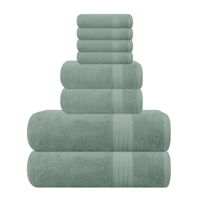 GLAMBURG Ultra Soft 8-Piece Towel Set - 100% Pure Ringspun Cotton, Contains 2 Oversized Bath Towels 27x54, 2 Hand Towels 16x28, 4 Wash Cloths 13x13 - Ideal for Everyday use, Hotel & Spa - Pink