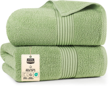 Utopia Towels Extra Large Bath Sheets, 2 Pack, 35x70 in, Cotton, Grey