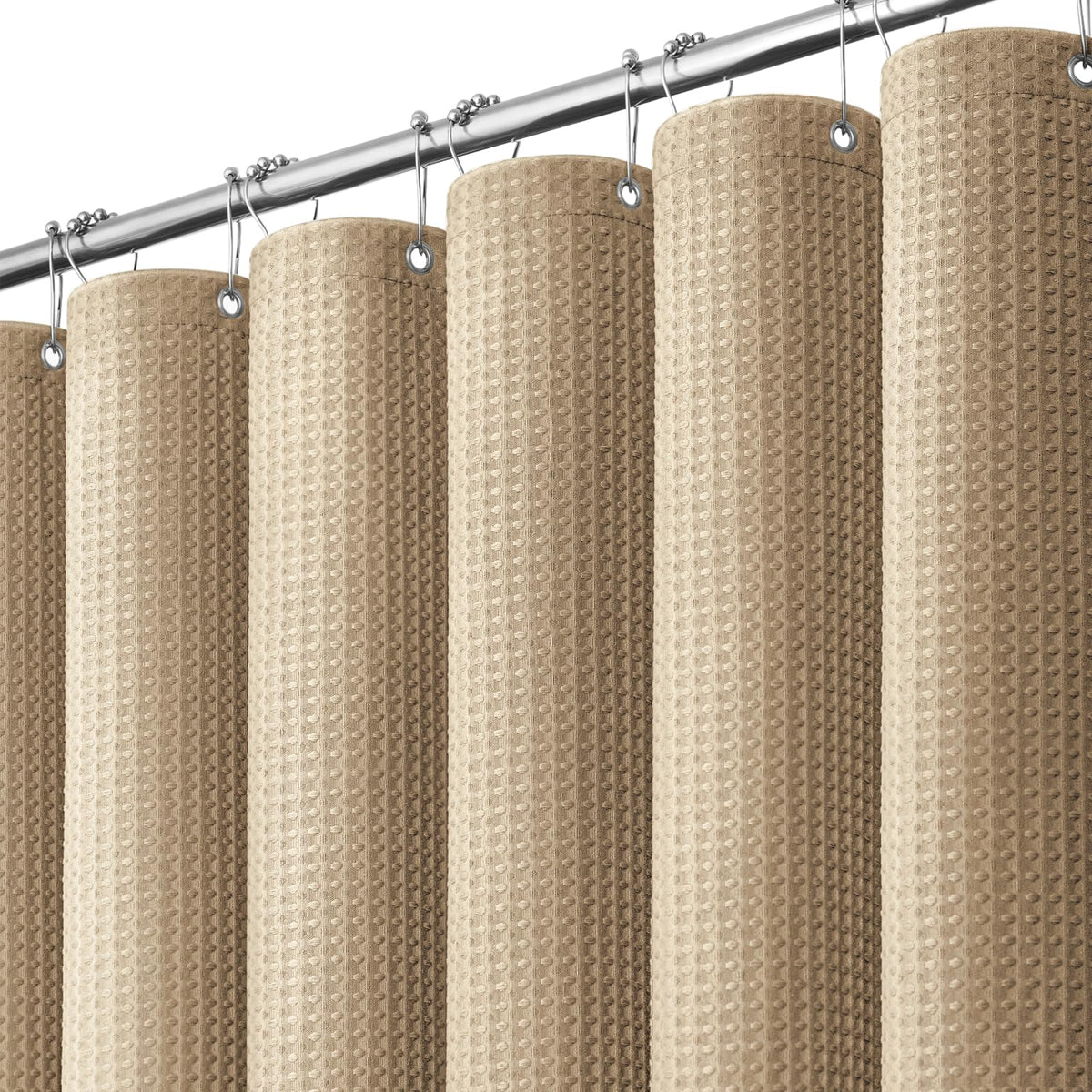 Dynamene Waffle Shower Curtain 256 GSM Heavy Duty Fabric 72"x72" Sage Green