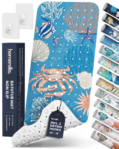 homerella Bathtub Mat Non Slip Kids 40x16 Baby Bath Mat Non Slip Anti Mold