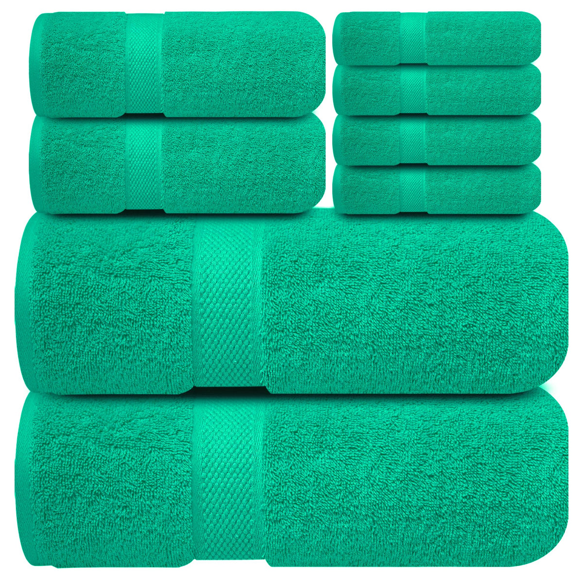 Infinitee Xclusives 100% Ring-Spun Cotton Bath Towels for Bathroom - Pack 4