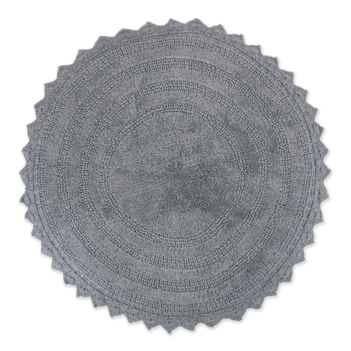DII Crochet Collection Reversible Bath Mat, Small Oval, 17x24, White