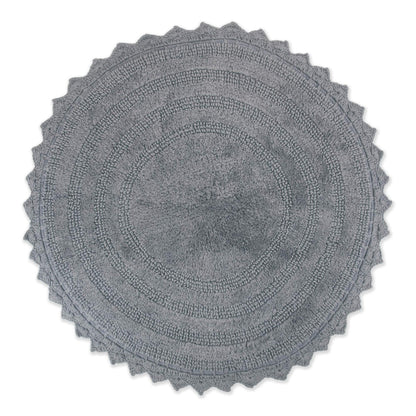 DII Crochet Collection Reversible Bath Mat, Small Oval, 17x24, White