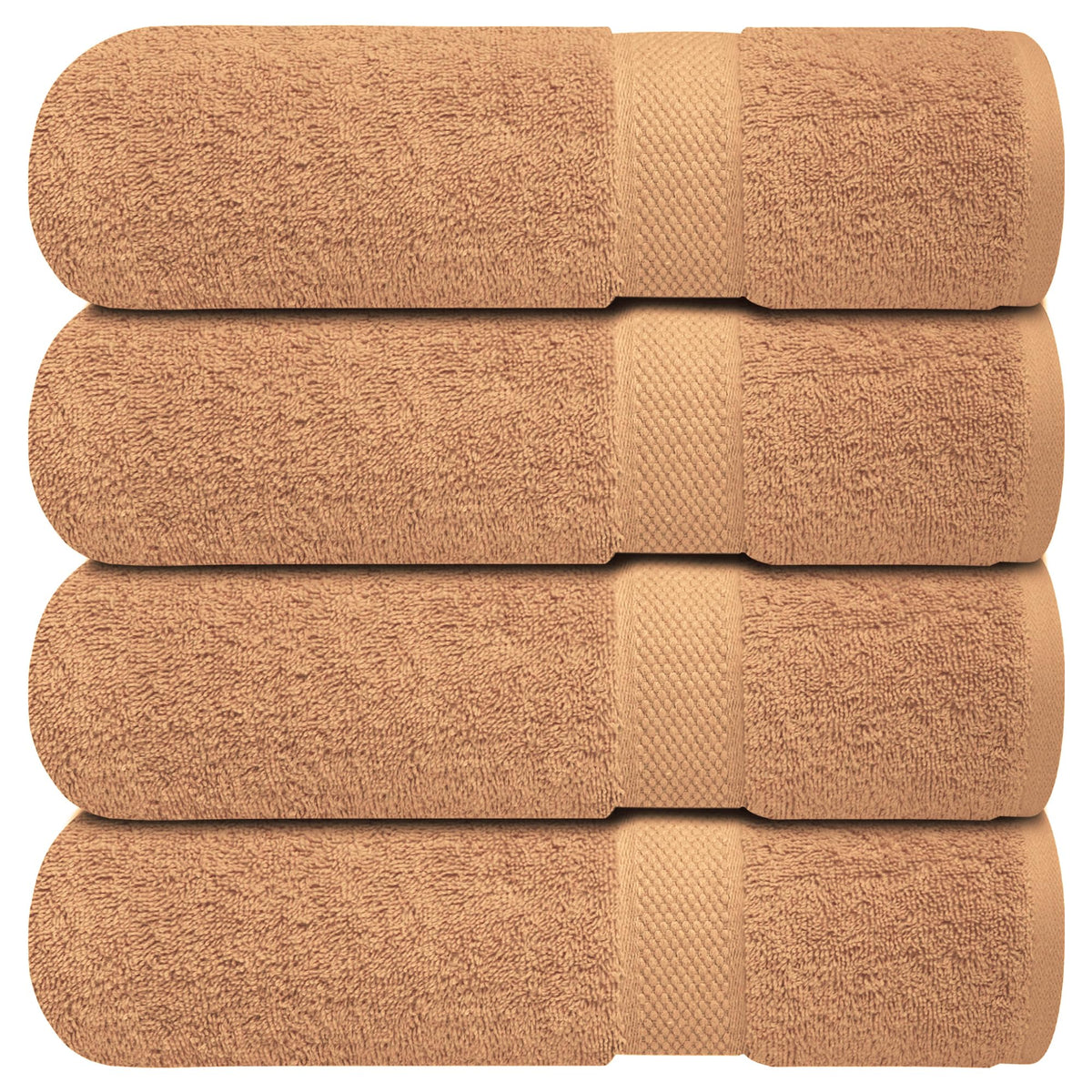 Infinitee Xclusives 100% Ring-Spun Cotton Bath Towels for Bathroom - Pack 4