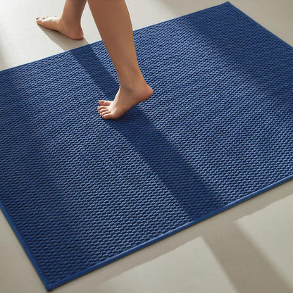 TYUU Bathroom Rugs Non Slip Washable, Super Absorbent Thin Bath Mat Small Quick Dry Low Pile Bathroom Rug, White 16"x24" / 1'4" x 2'