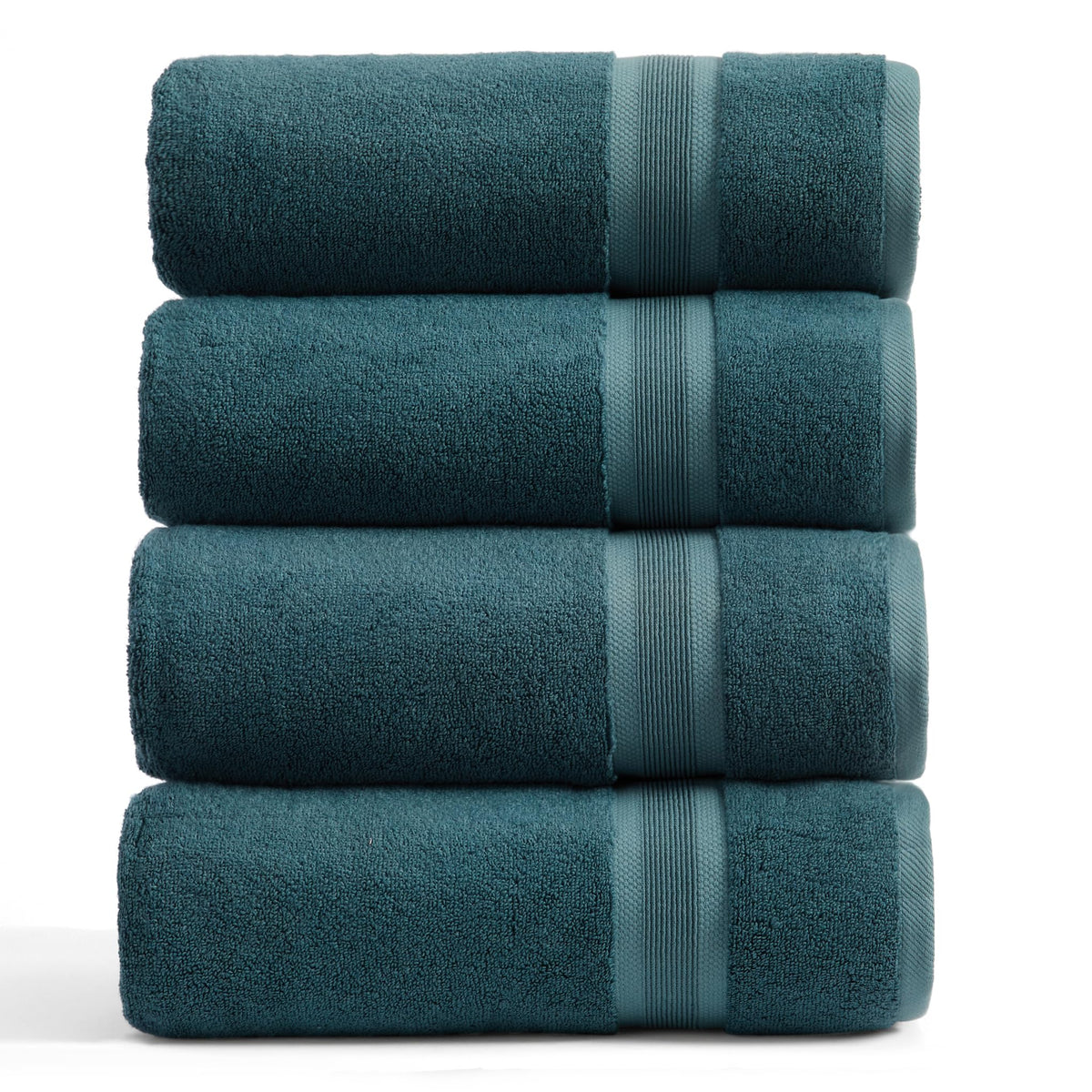 Springtree Home Luxury Bamboo Rayon Plush Bath Towel Set | 4-Pack | White