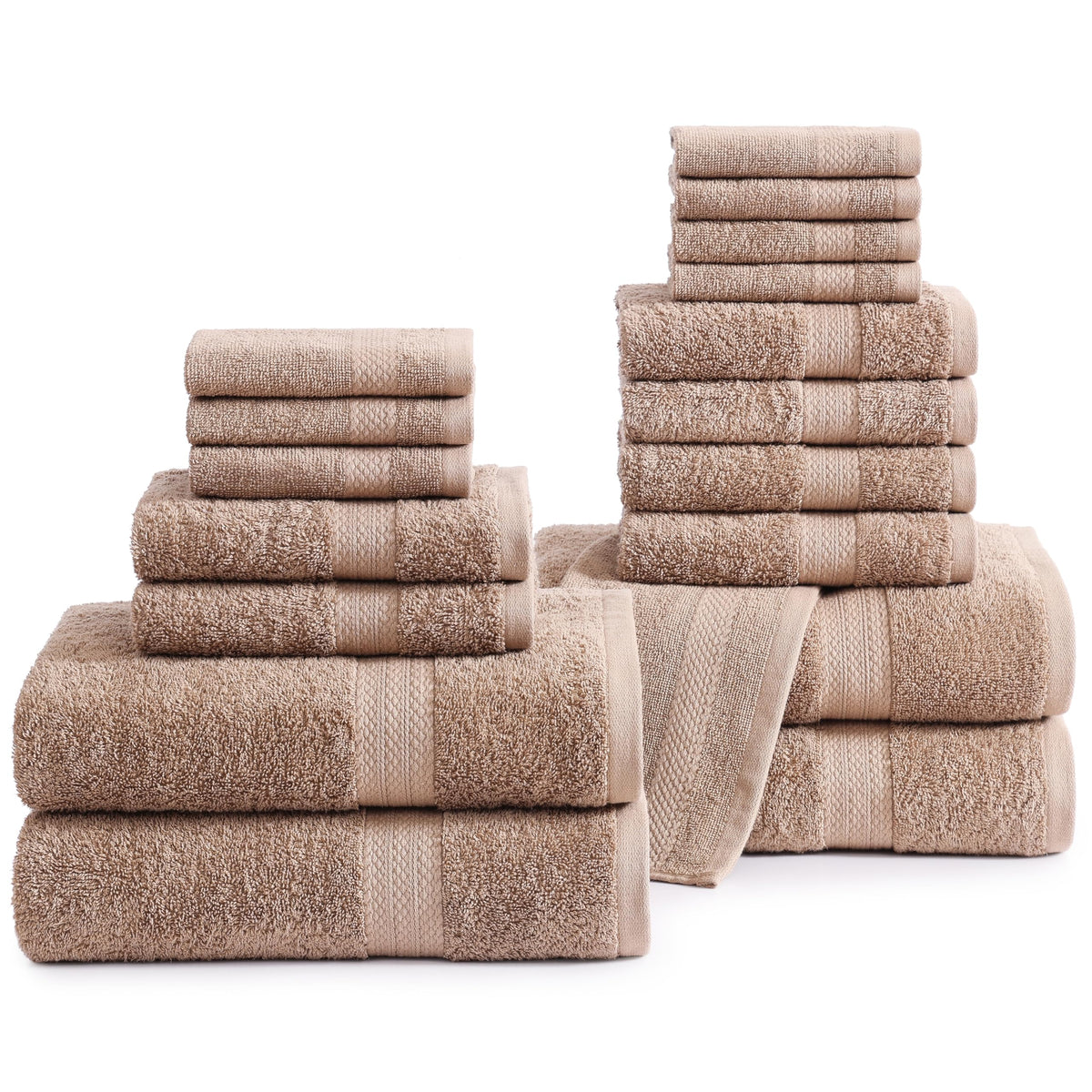 LANE LINEN Towel Set Soft Absorbent Quick Dry 100% Cotton 6 Piece - Allure