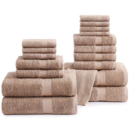 LANE LINEN Towel Set Soft Absorbent Quick Dry 100% Cotton 6 Piece - Allure