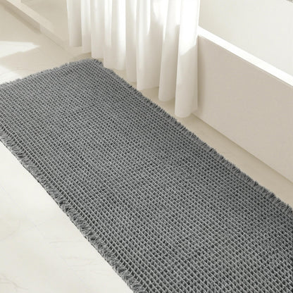 SUBRTEX Bathroom Rugs Chenille Bath Rug Soft Short Plush Bath Mat Soft Shower Mat Water Absorbent Shower Mat Quick Dry Machine Washable(White,18" x 24")