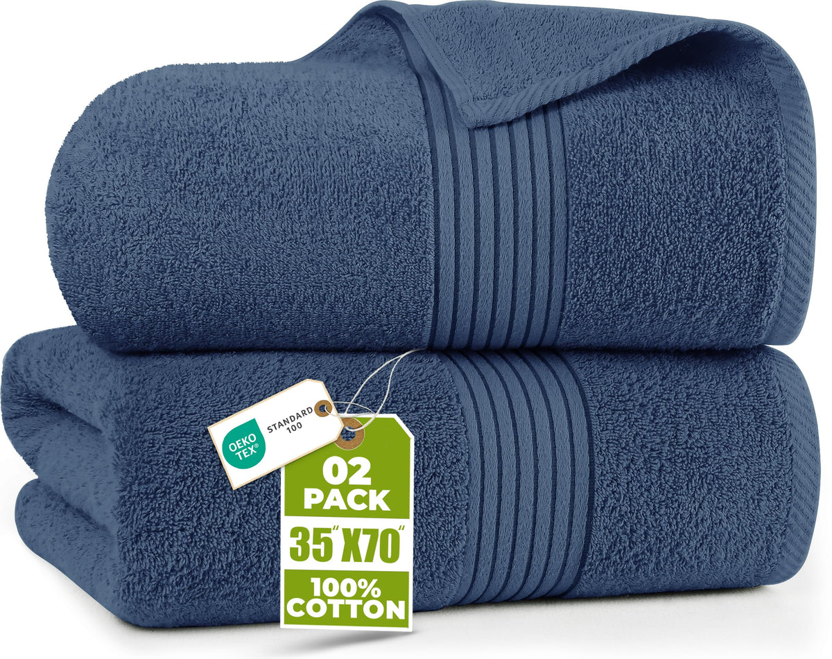 Utopia Towels Extra Large Bath Sheets, 2 Pack, 35x70 in, Cotton, Grey