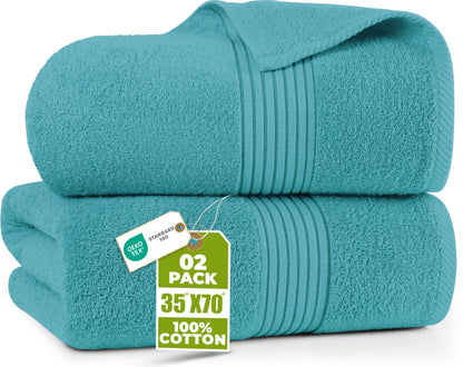 Utopia Towels Extra Large Bath Sheets, 2 Pack, 35x70 in, Cotton, Grey
