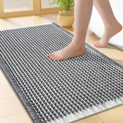 Smiry Waffle Bath Mat 30X20, Extra Soft Absorbent Bathroom Rugs, Brown