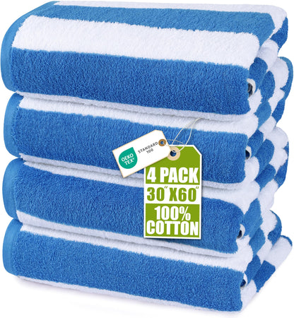 Utopia Towels Beach Towels, 4 Pack, 30x60 in, Bath Towels Cotton, Variety