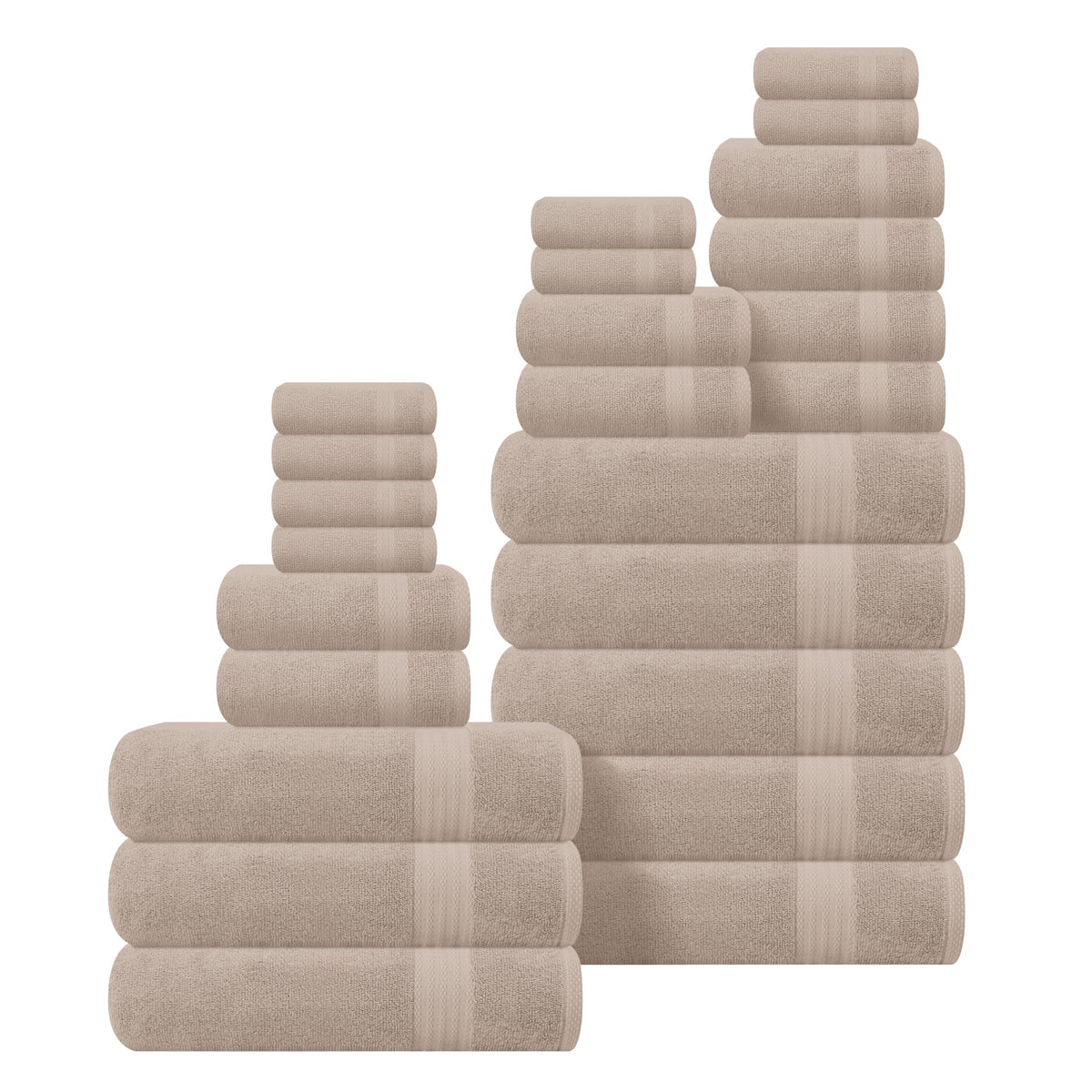 GLAMBURG Ultra Soft 8-Piece Towel Set - 100% Pure Ringspun Cotton, Contains 2 Oversized Bath Towels 27x54, 2 Hand Towels 16x28, 4 Wash Cloths 13x13 - Ideal for Everyday use, Hotel & Spa - Pink