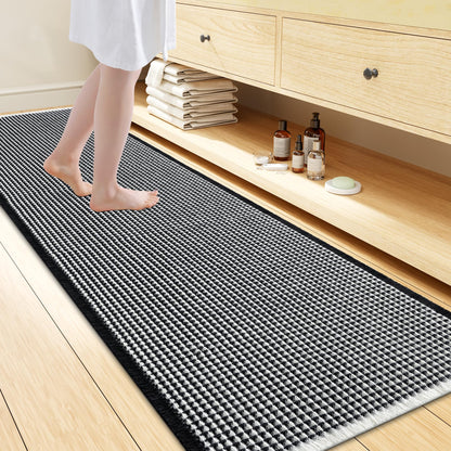 Smiry Waffle Bath Mat 30X20, Extra Soft Absorbent Bathroom Rugs, Brown