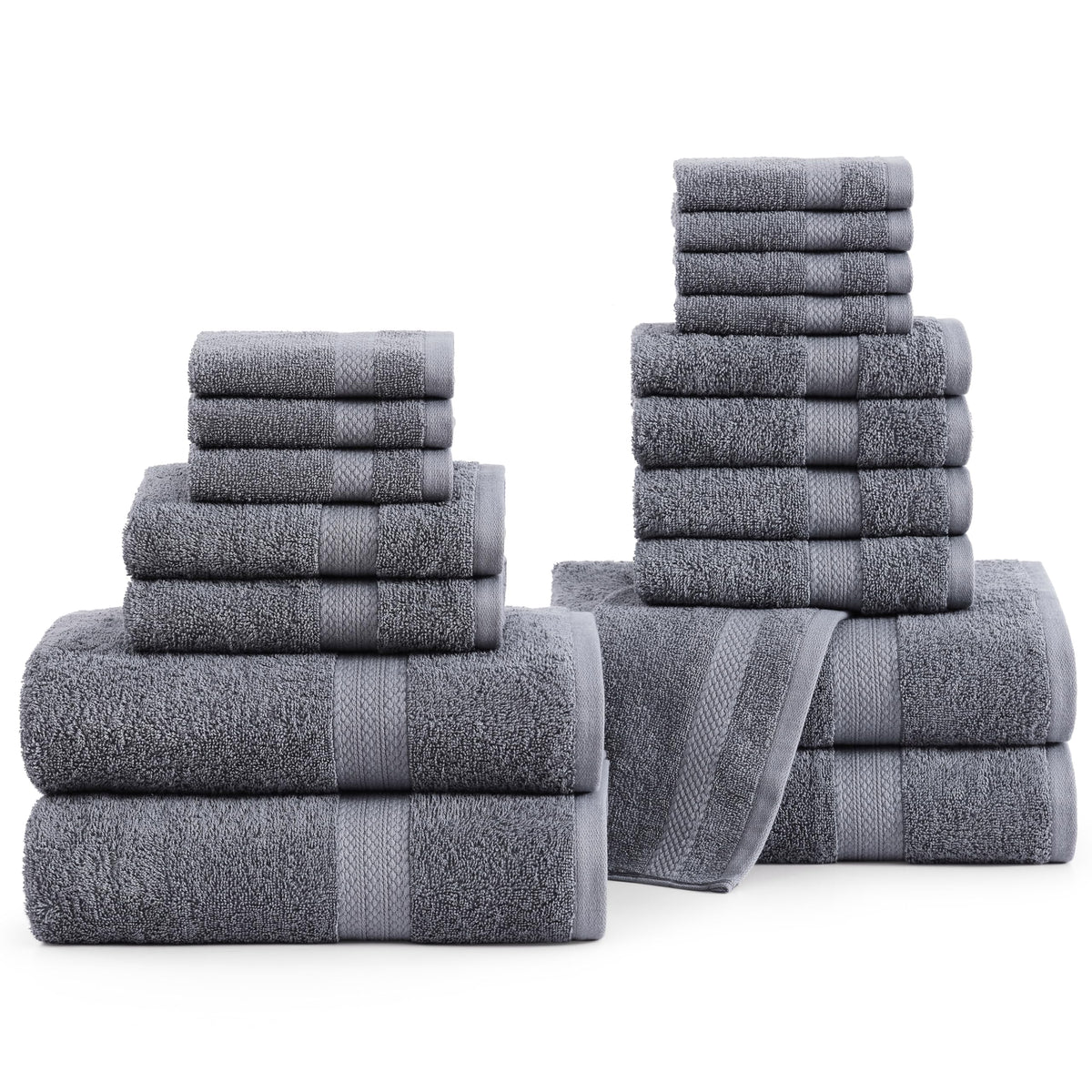 LANE LINEN Towel Set Soft Absorbent Quick Dry 100% Cotton 6 Piece - Allure