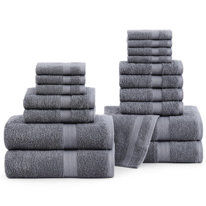 LANE LINEN Towel Set Soft Absorbent Quick Dry 100% Cotton 6 Piece - Allure