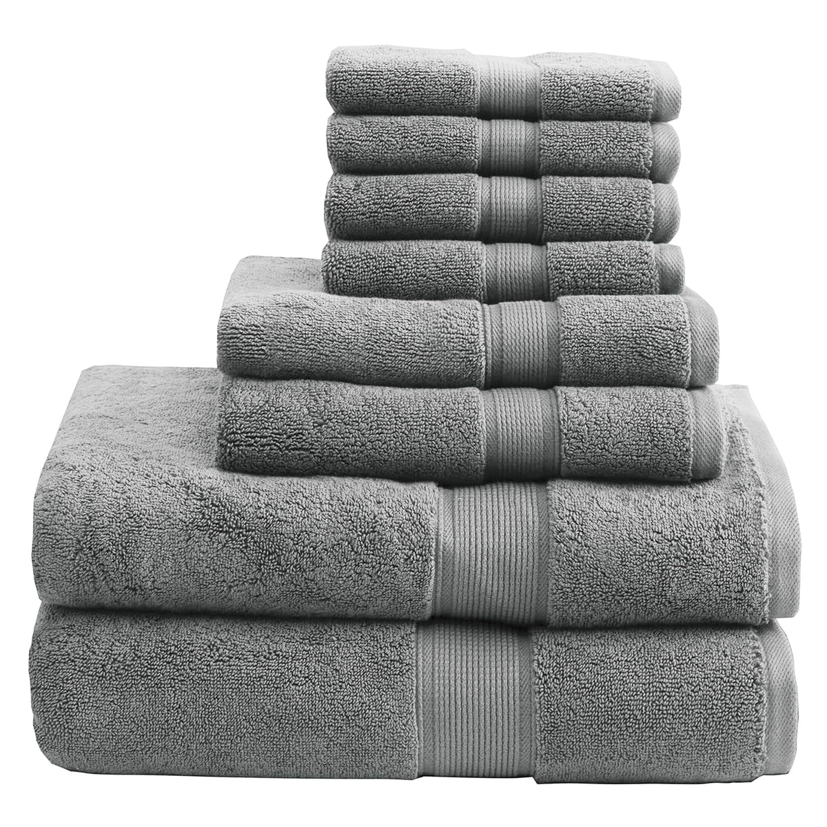 Madison Park 800GSM 100% Cotton Bathroom Bath Towel Set of 8, Natural