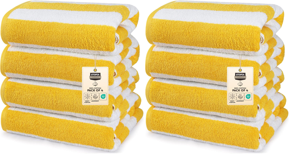 Utopia Towels Beach Towels, 4 Pack, 30x60 in, Bath Towels Cotton, Variety