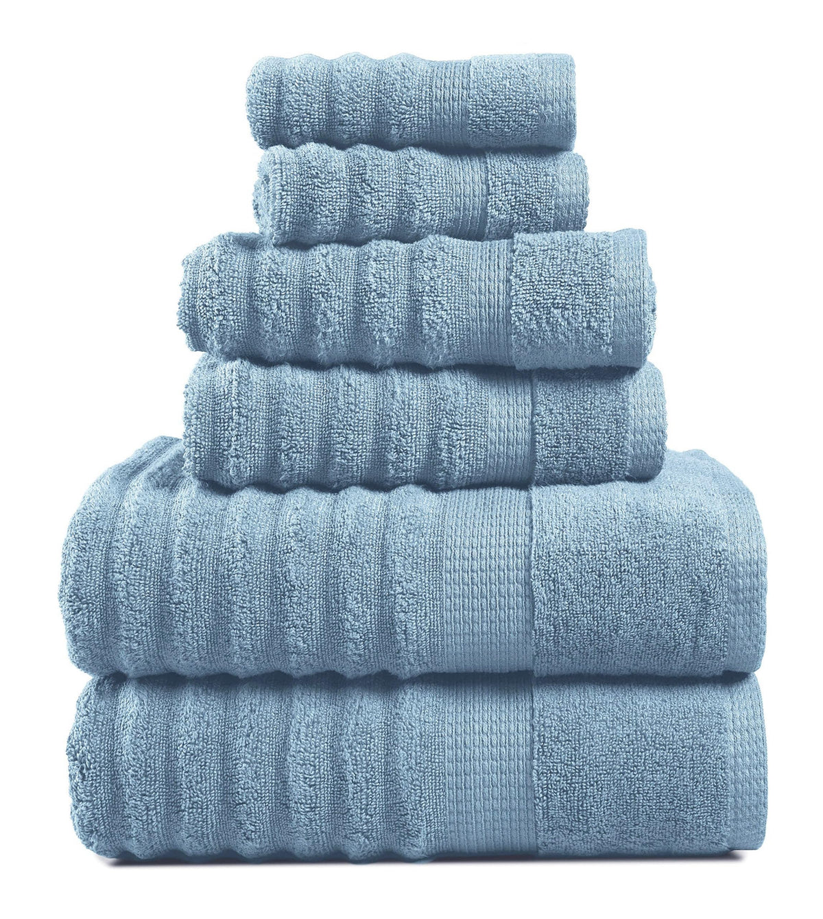LANE LINEN Towel Set Soft Absorbent Quick Dry 100% Cotton 6 Piece - Allure
