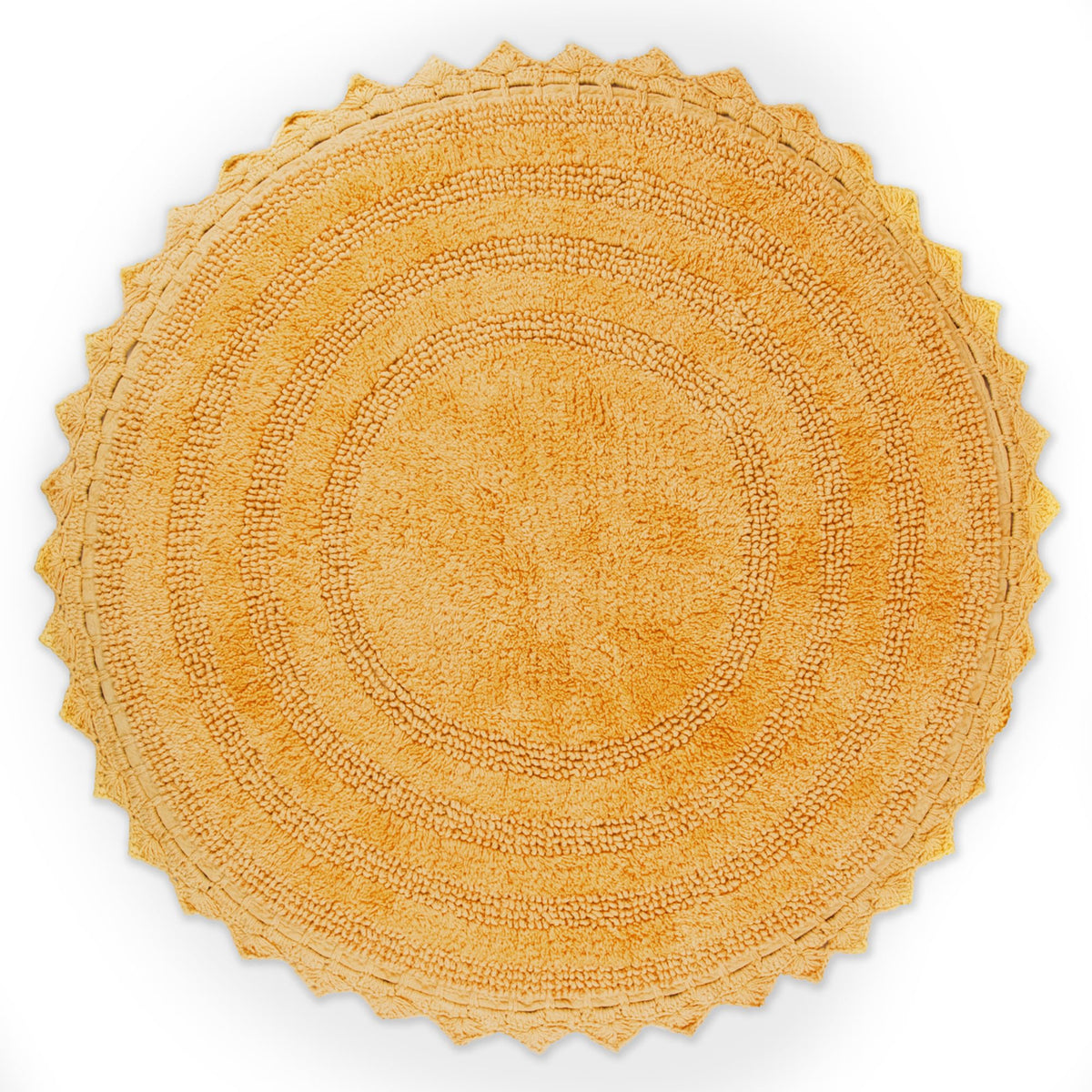 DII Crochet Collection Reversible Bath Mat, Small Oval, 17x24, White