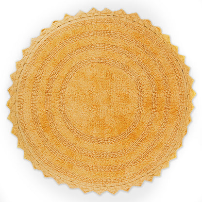 DII Crochet Collection Reversible Bath Mat, Small Oval, 17x24, White