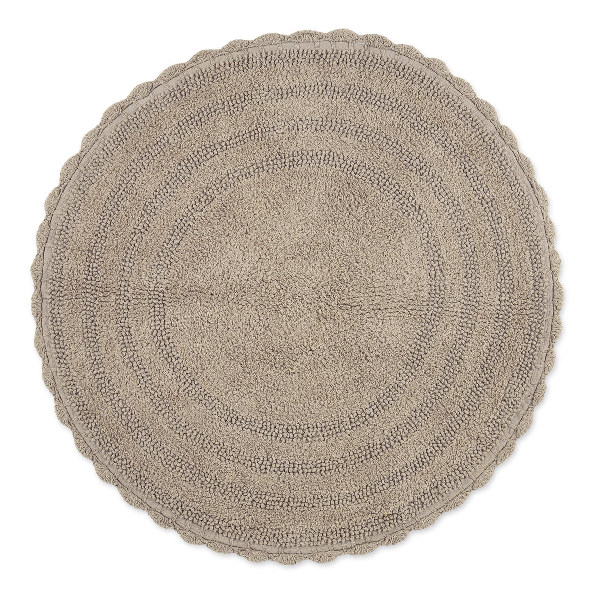 DII Crochet Collection Reversible Bath Mat, Small Oval, 17x24, White