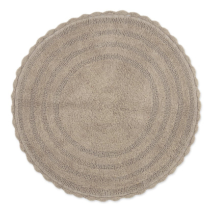 DII Crochet Collection Reversible Bath Mat, Small Oval, 17x24, White