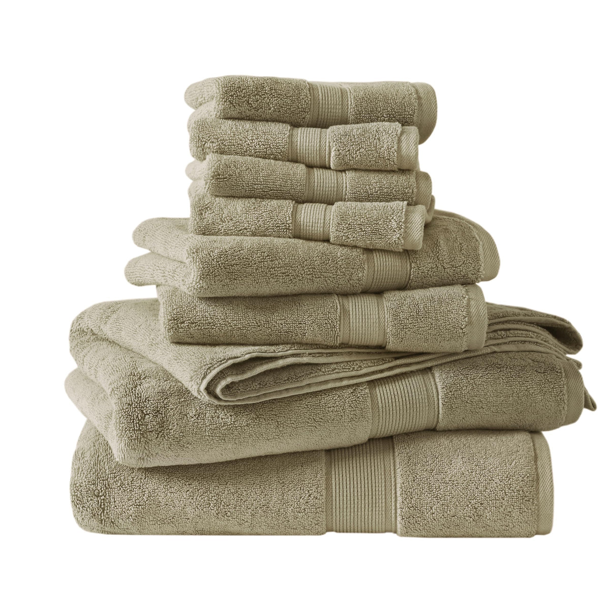 Madison Park 800GSM 100% Cotton Bathroom Bath Towel Set of 8, Natural
