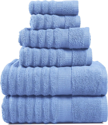 LANE LINEN Towel Set Soft Absorbent Quick Dry 100% Cotton 6 Piece - Allure