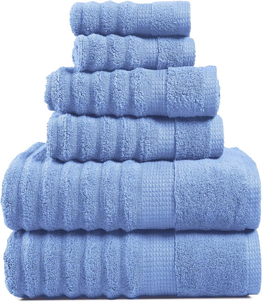 LANE LINEN Towel Set Soft Absorbent Quick Dry 100% Cotton 6 Piece - Allure