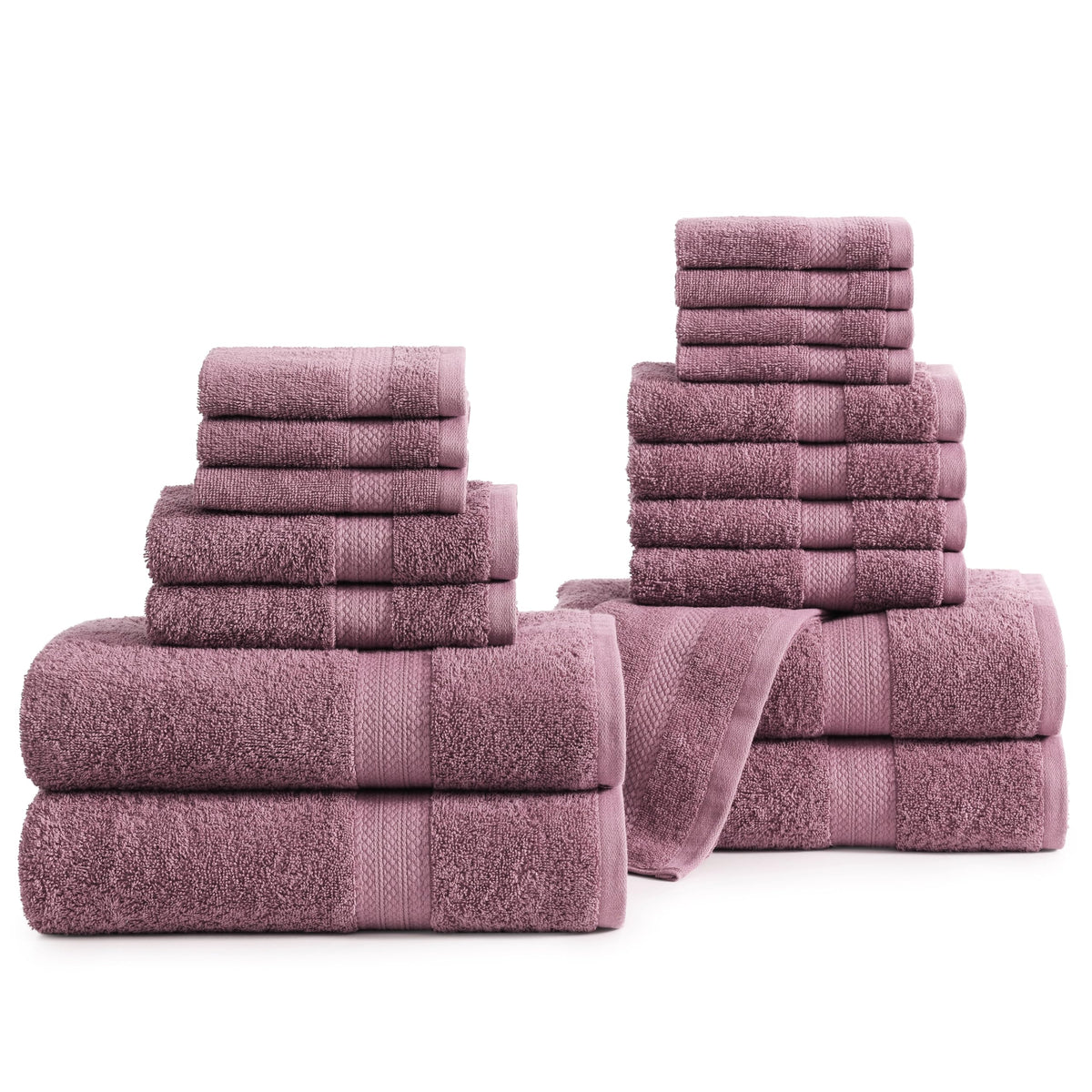LANE LINEN Towel Set Soft Absorbent Quick Dry 100% Cotton 6 Piece - Allure