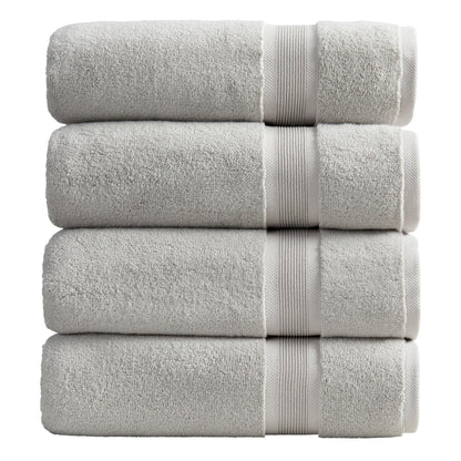 Springtree Home Luxury Bamboo Rayon Plush Bath Towel Set | 4-Pack | White