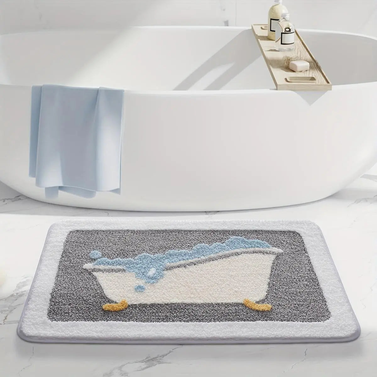 1pc Bathroom Rug Mat, Extra Soft Absorbent Premium Bath Rug, Non-Slip Comfortable Bath Mat for Bathroom Floor, Sink, Bathtub, Shower Room