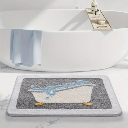 1pc Bathroom Rug Mat, Extra Soft Absorbent Premium Bath Rug, Non-Slip Comfortable Bath Mat for Bathroom Floor, Sink, Bathtub, Shower Room