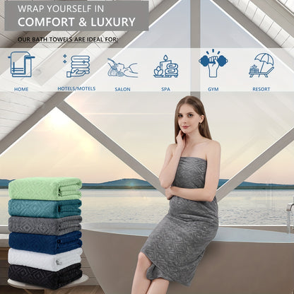 8pcs Extra Large Bath Towel, Ultra-Soft Thick Bath Towel Highly Absorbent Quick Dry Towel 700GSM Includes 2 Oversized Bath Towels & 2 Hand Towels & 4 Towels for Bathroom Hotels Gym, Wash Cloths