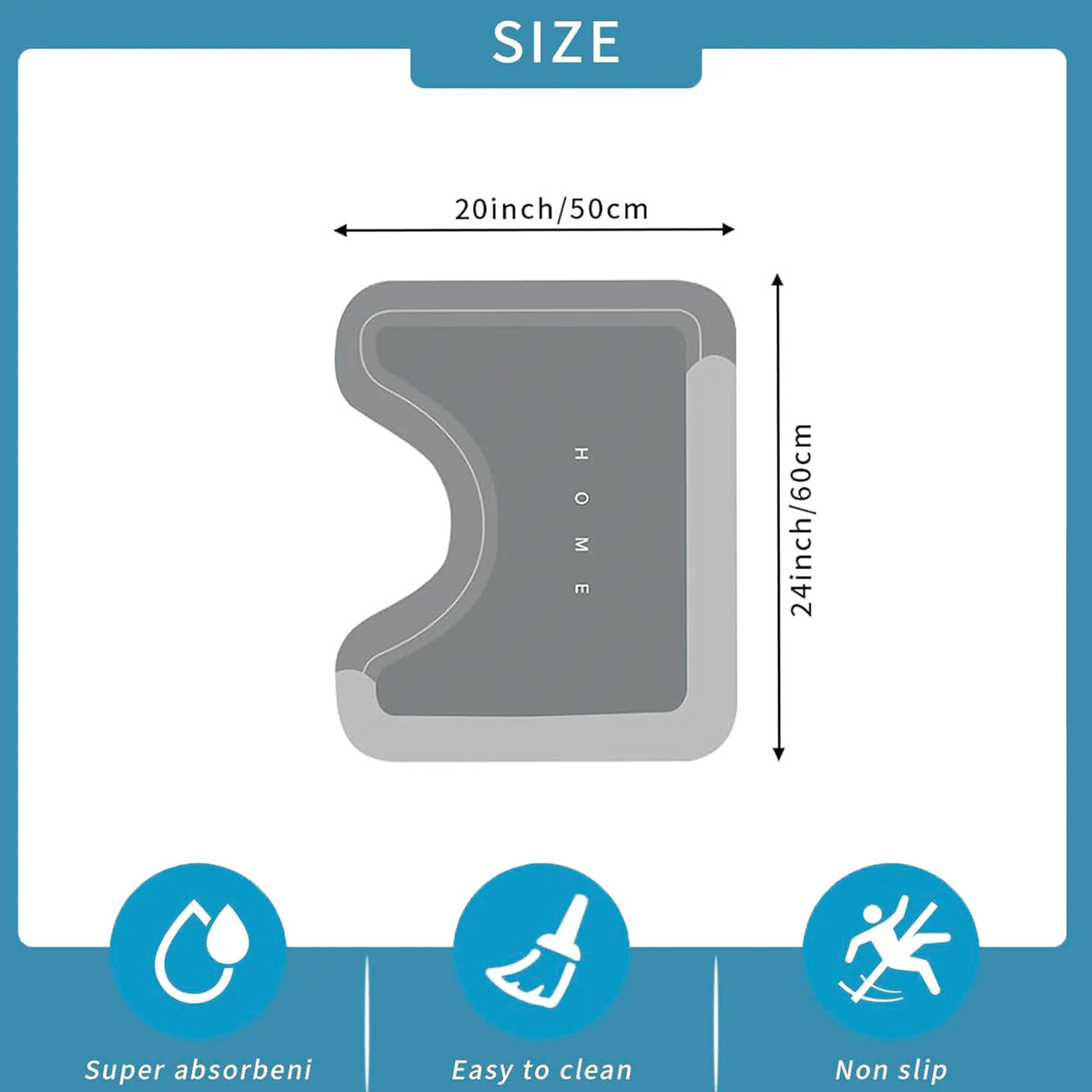 Bathroom Toilet Mat, 3-Piece Set – Quick-Dry Absorbent Floor Mat with Rubber Non-Slip Backing. Suitable for bathroom, sink area, toilet, kitchen, living room, next to bathtub, laundry room, bathroom decor, bedroom, and pet drinking area.,back to school