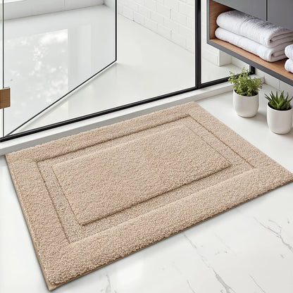 LUMI Geometric Bathroom Rugs Non Slip with Rubber Backing Ultra Soft Absorbent Machine Washable Quick Dry Bath Mat for Shower Floor Bathtub Sink