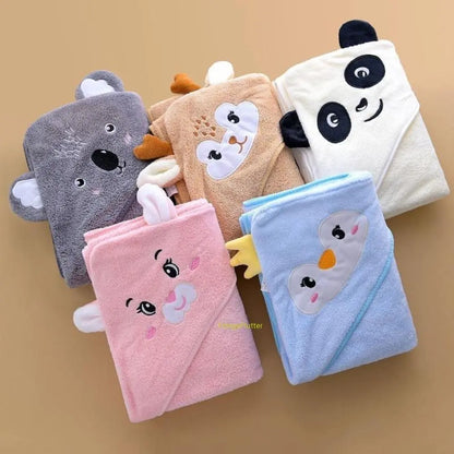 Premium Ultra Soft Absorbent Bath Towel 31.5×31.5 Inch / 80×80cm, Breathable Adorable Animal Pattern Towel, Multi-Purpose All-Season Essential