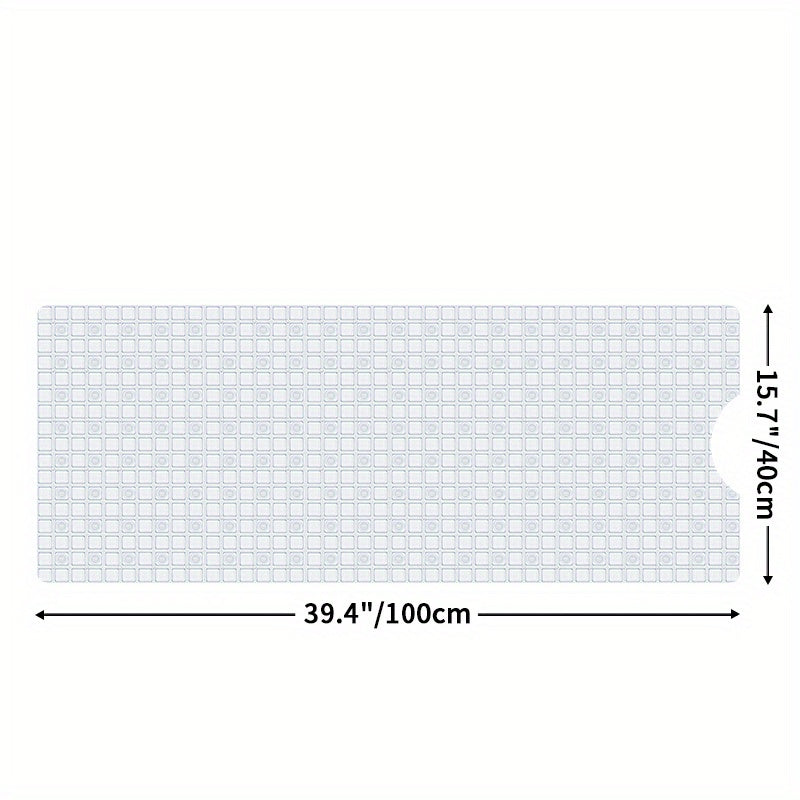 DEXI Bath Tub Shower Mat Non-Slip 15.7" X 39.4" Extra Long Bathtub Mats, Suction Cups, Drain Holes, Machine Washable Bathroom Mat, Christmas Decoration Christmas Gift