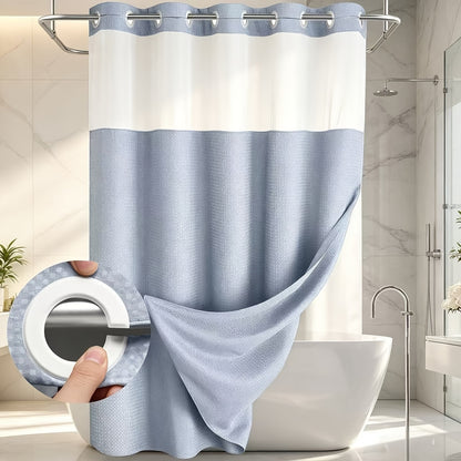 Double Layer Bath Curtain with Large Hole Dots, Polyester