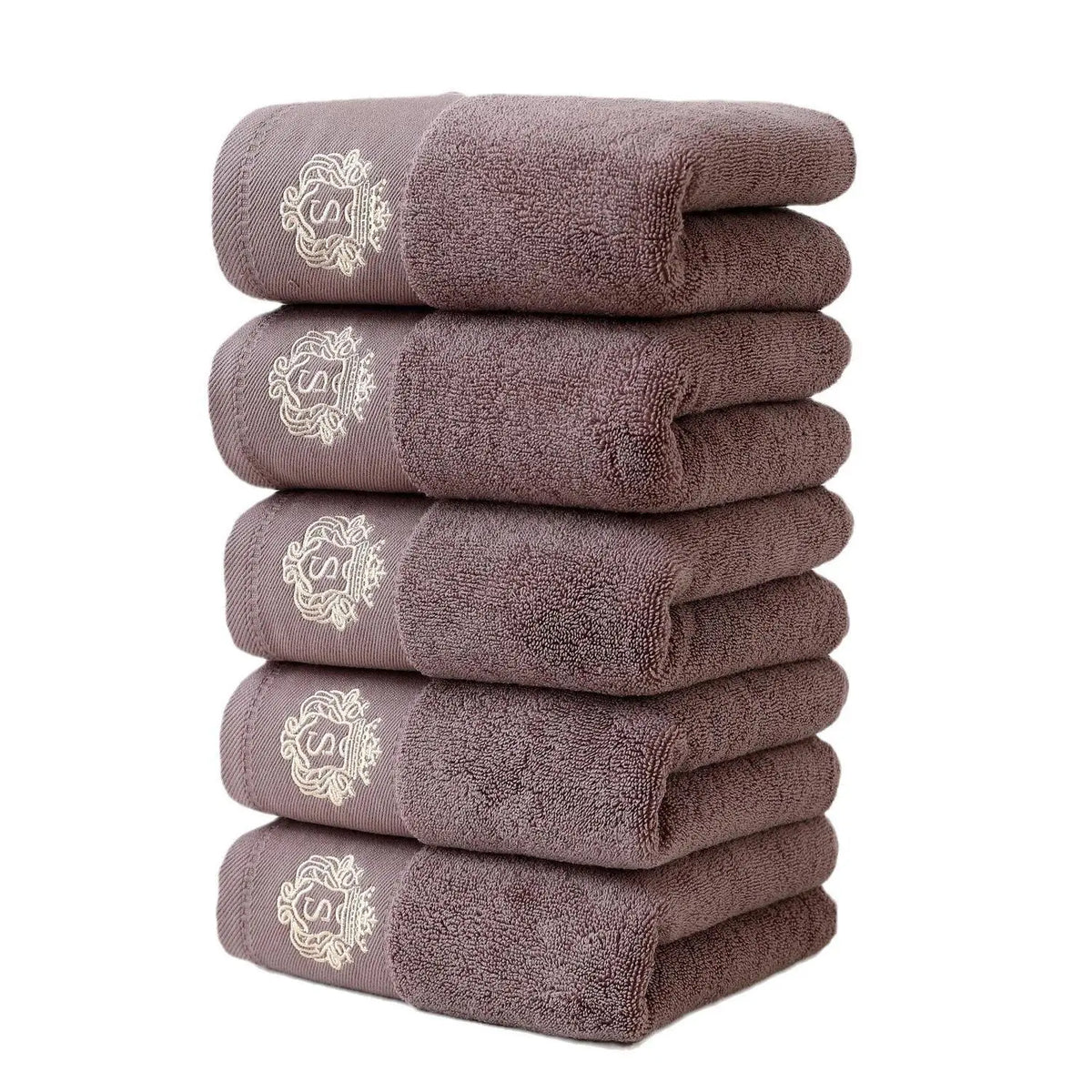 Unisex 5-Piece Thick Ultra Soft Bath Towel Gift Pack for Couples, Highly Absorbent Water Absorbent Quick Dry, 35x75cm Home Bathroom Hand & Body Towels