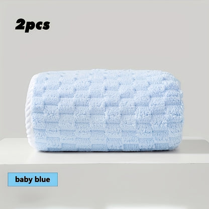 2-pack Waffle Super Soft Absorbent Towel, Adult Super Absorbent Ultra-fine Fiber Towel, Quick Drying Texture Towel, Soft Spa And Fitness Towel, Durable And Suitable for Daily Use -80%, 20% Acrylic, Spa Towel, Quick Drying Towel, Adult Bath Towel