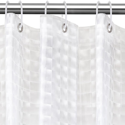 Clear Heavyweight 1pc Bathroom Curtain Liner with Magnets, 71' W x 71' H, Shower Curtain, Bath Curtain, Bathroom Curtain, Window Curtain, Transparent Crystal Shower Curtain with Plastic Hooks, Home Decor, Bath Decor